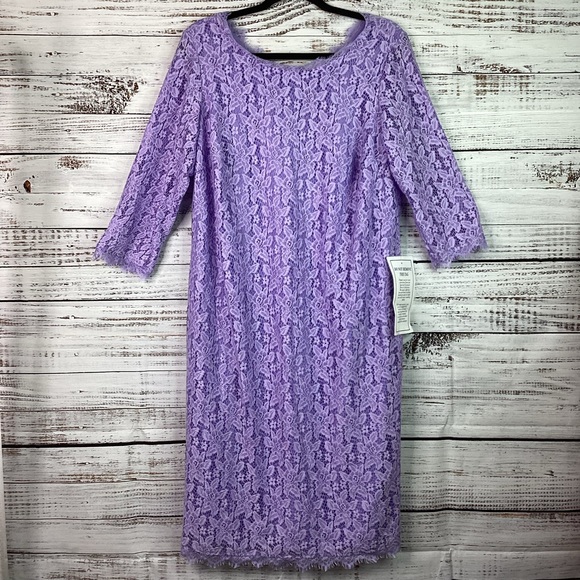 Roaman's Dresses New Roamans Plus Size 6w 16 Lace Lilac Purple